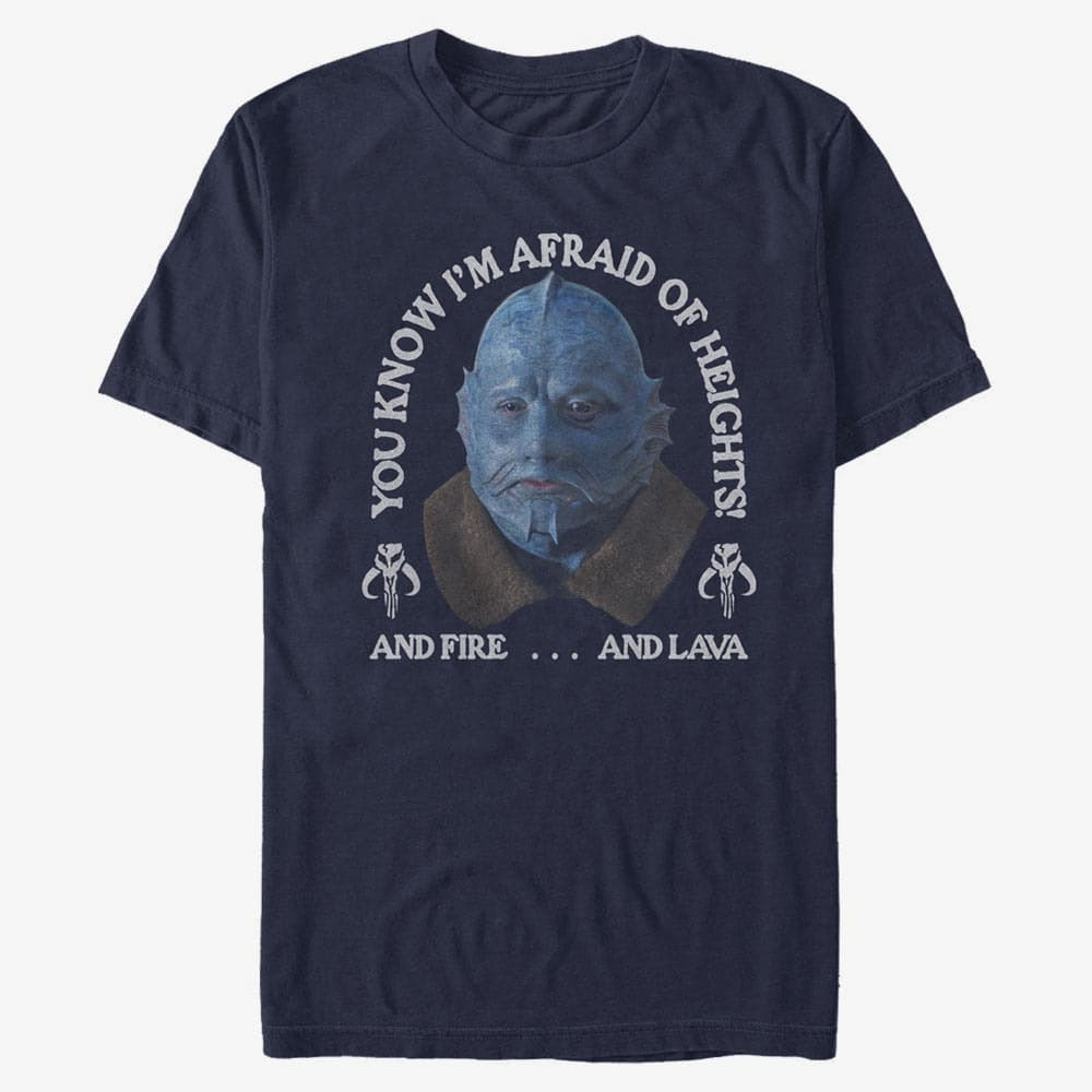 Тениски Merch Star Wars: The Mandalorian - Fire Lava Heights Unisex T-Shirt Navy Blue
