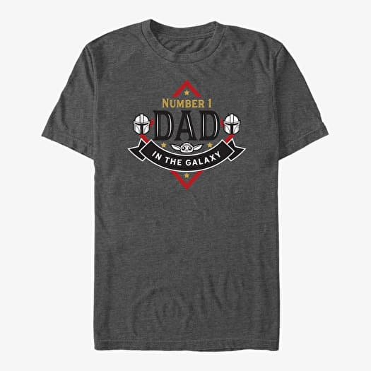 T-shirt Merch Star Wars: The Mandalorian - Mando Dad Card Unisex T-Shirt Dark Heather Grey