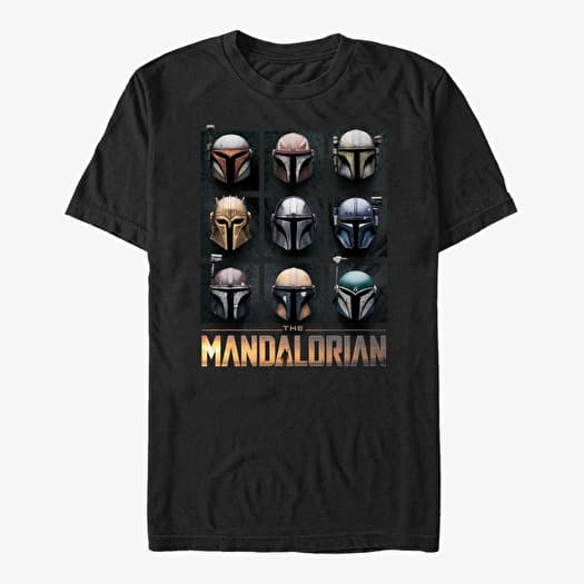 T-shirt Merch Star Wars: The Mandalorian - Mando Helmet Boxup Unisex T-Shirt Black
