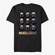 Merch Star Wars: The Mandalorian - Mando Helmet Boxup Unisex T-Shirt Black