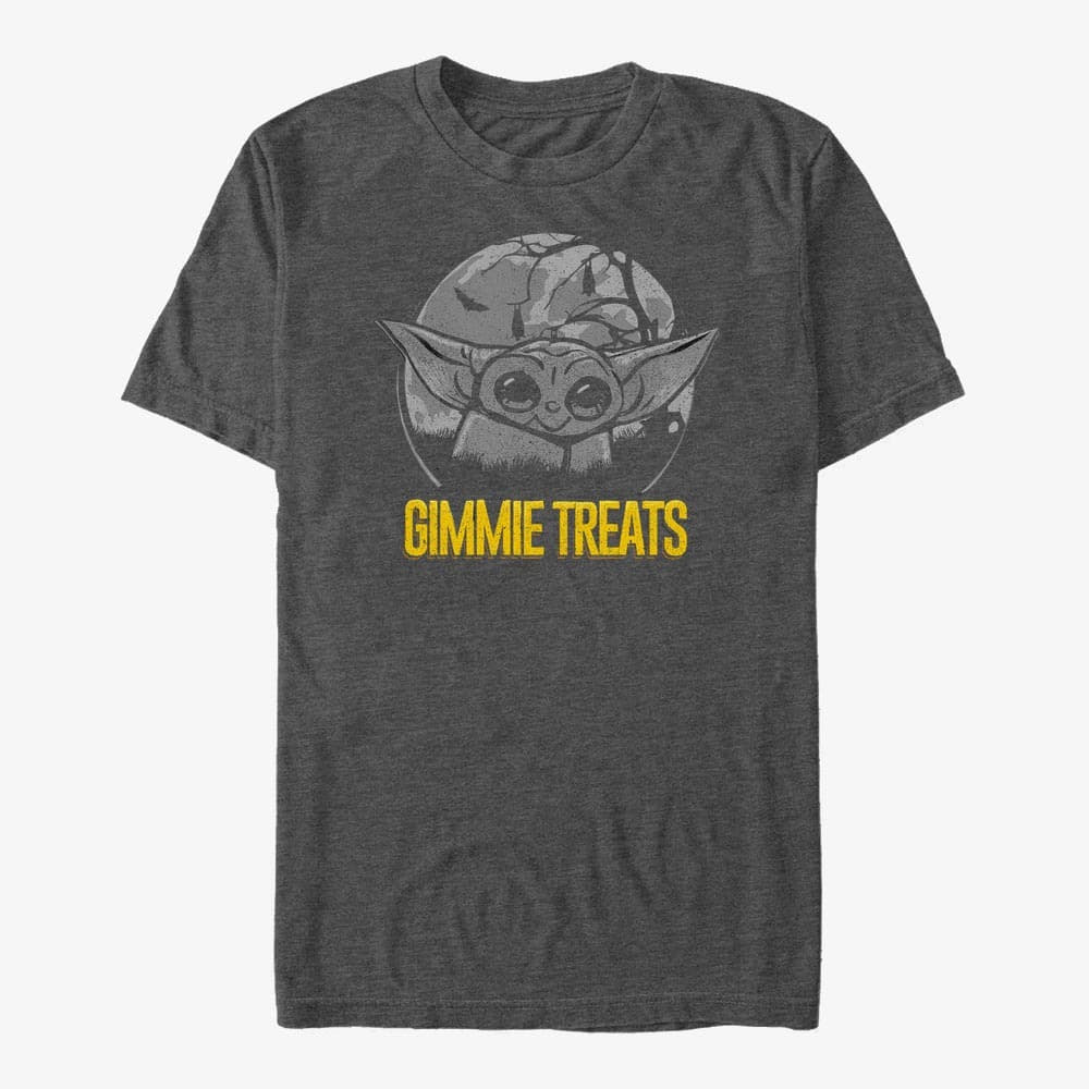 T-Shirts Merch Star Wars: The Mandalorian - Gimme Treats Child Unisex T-Shirt Dark Heather Grey