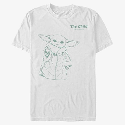 T-shirt Merch Star Wars: Mandalorian - Playful Child Unisex T-Shirt White