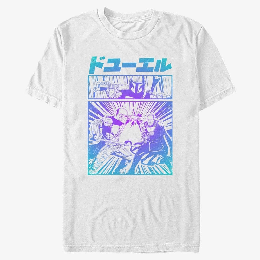 Тениски Merch Star Wars: The Mandalorian - The Duel Unisex T-Shirt White