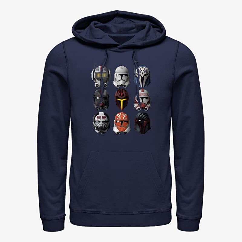 Світшот Merch Star Wars: Clone Wars - Clone Helmets Unisex Hoodie Navy Blue
