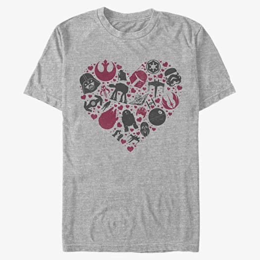 Merch Star Wars: Classic - HEART ICONS Unisex T-Shirt Heather Grey