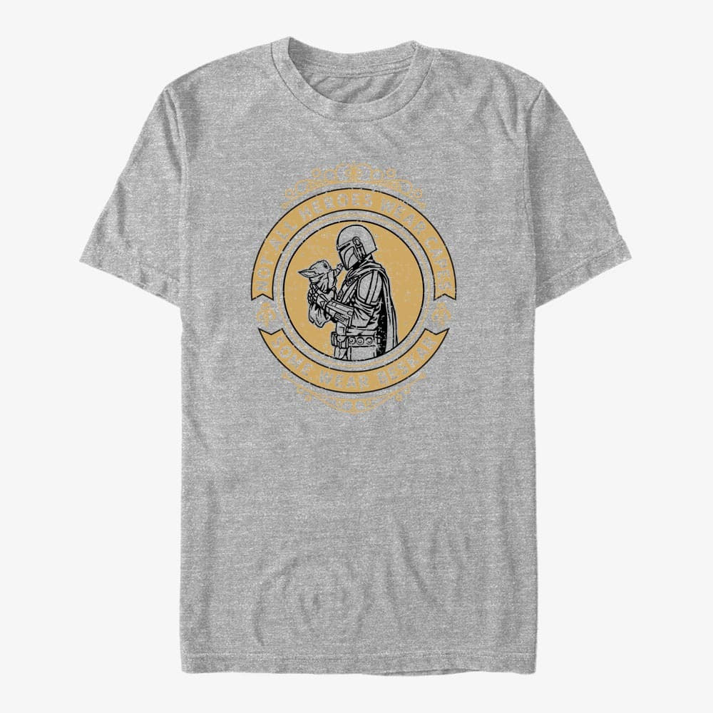 Trička Merch Star Wars: The Mandalorian - Mando Gate Unisex T-Shirt Heather Grey