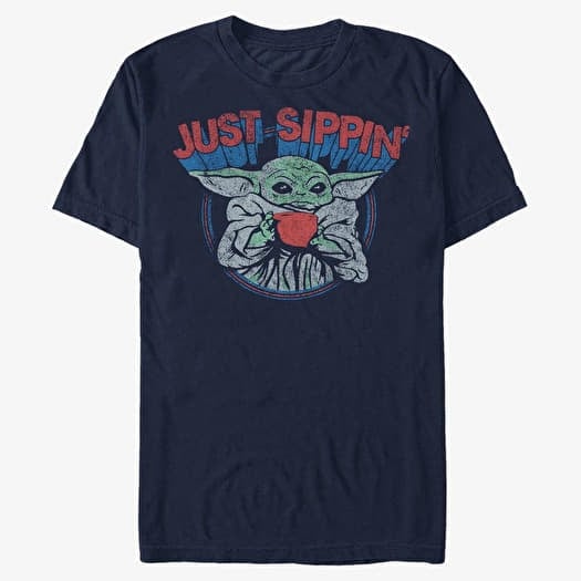 Merch Star Wars: The Mandalorian - Just Sipping Unisex T-Shirt Navy Blue