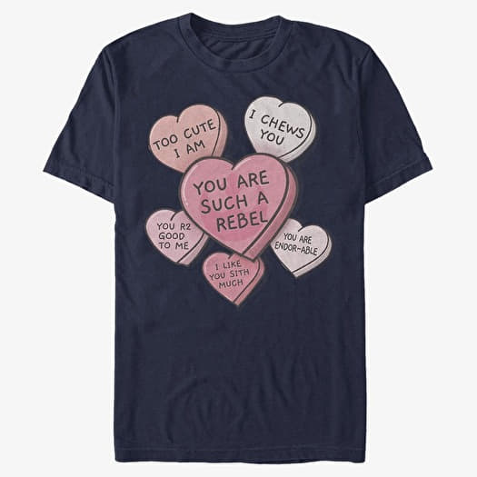 Tričko Merch Star Wars: Classic - Candy Hearts Unisex T-Shirt Navy Blue