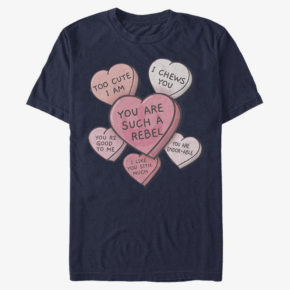 Tričká Merch Star Wars: Classic - Candy Hearts Unisex T-Shirt Navy Blue