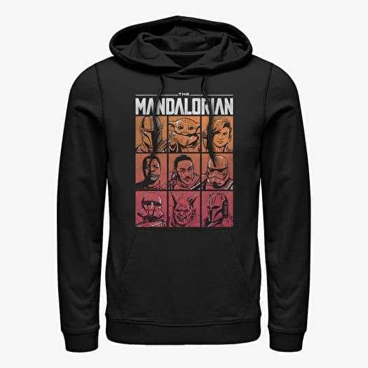 Pulóver Merch Star Wars: Mandalorian - All Star Cast Unisex Hoodie Black