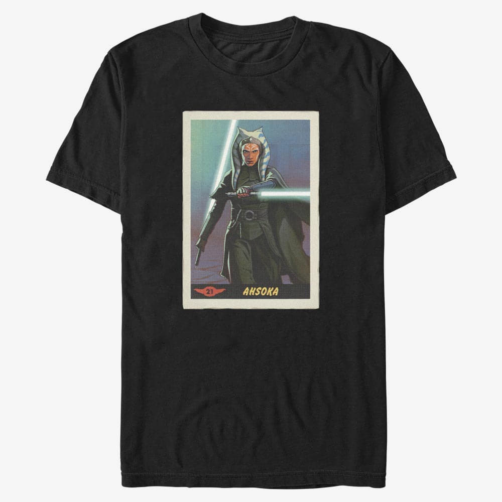 Тениски Merch Star Wars: The Mandalorian - Ahsoka Card Unisex T-Shirt Black