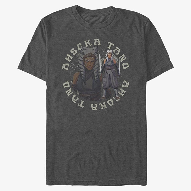 T-shirt Merch Star Wars: The Mandalorian - Ahsoka Tano Unisex T-Shirt Dark Heather Grey