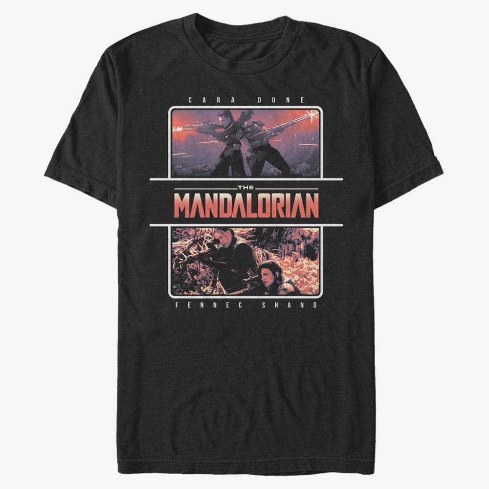 Trička Merch Star Wars: The Mandalorian - MandoMon Epi6 Chased Unisex T-Shirt Black