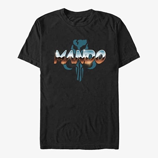 T-shirt Merch Star Wars: The Mandalorian - MANDO CHROME Unisex T-Shirt Black