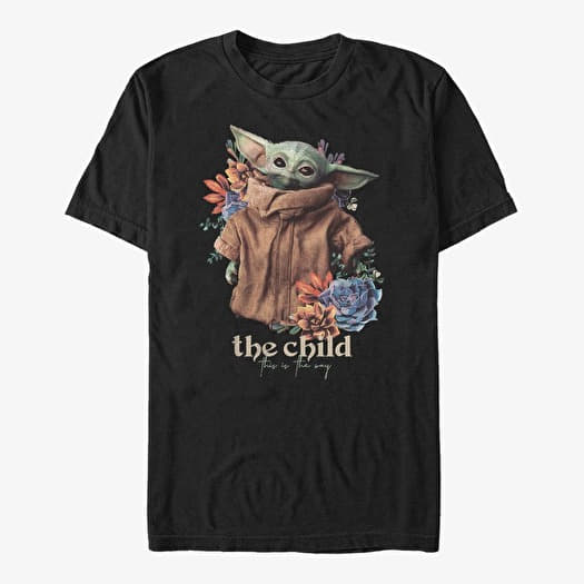 T-shirt Merch Star Wars: The Mandalorian - FLORAL CHILD Unisex T-Shirt Black