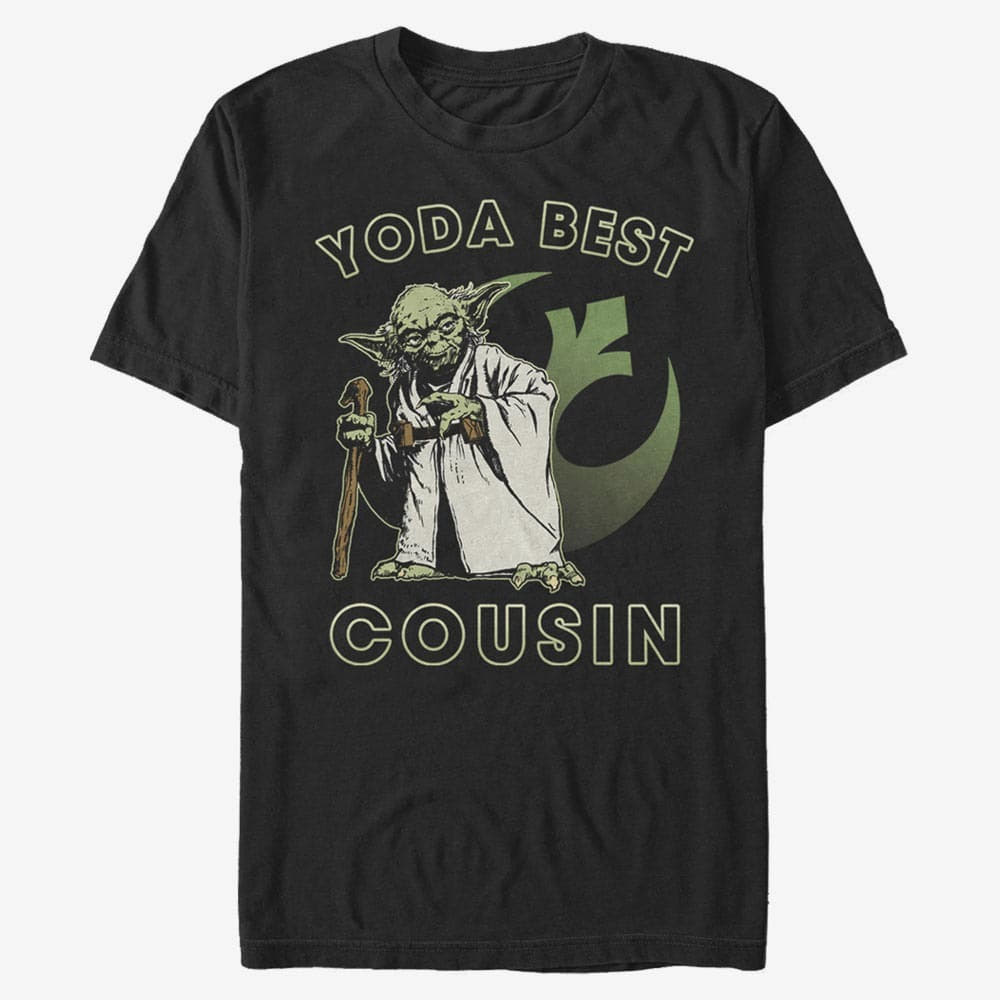 Тениски Merch Star Wars: Classic - Yoda Best Cousin Unisex T-Shirt Black