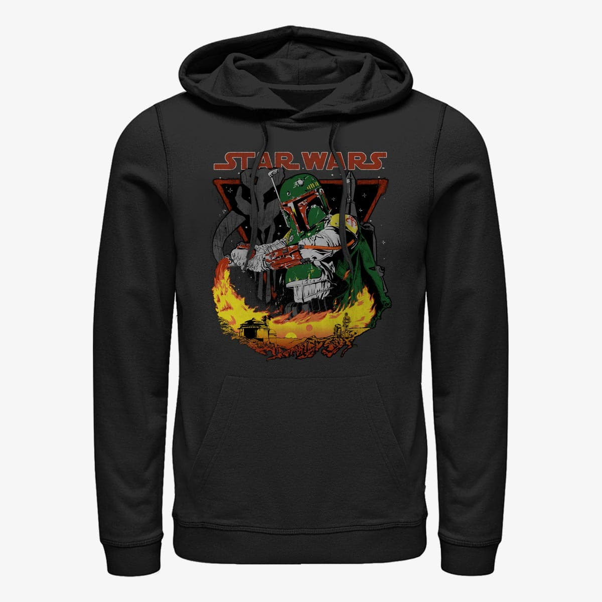 Felpe Merch Star Wars: Classic - Boba Burns Unisex Hoodie Black