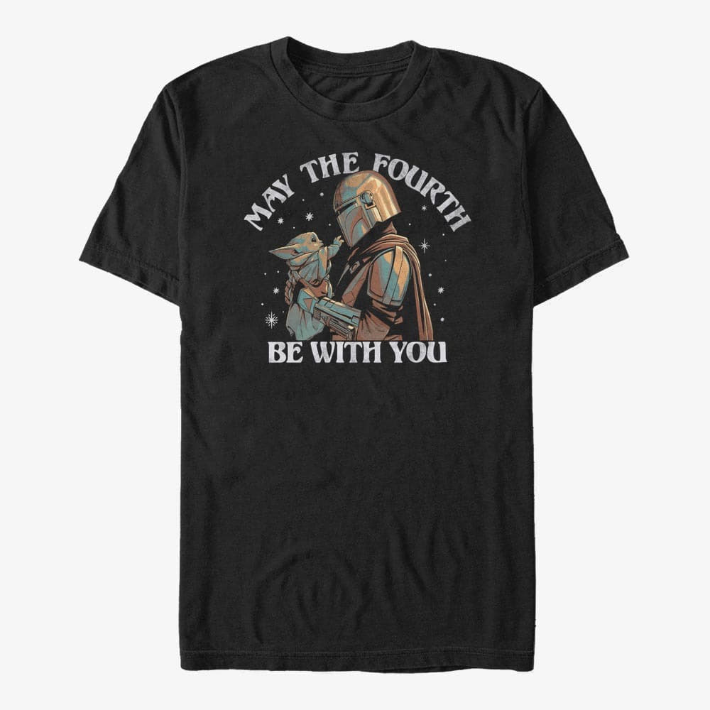 Тениски Merch Star Wars: The Mandalorian - Fourth Be With You Unisex T-Shirt Black
