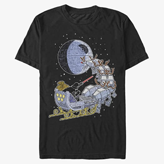 Tričko Merch Star Wars: Classic - Vader Sleigh Unisex T-Shirt Black