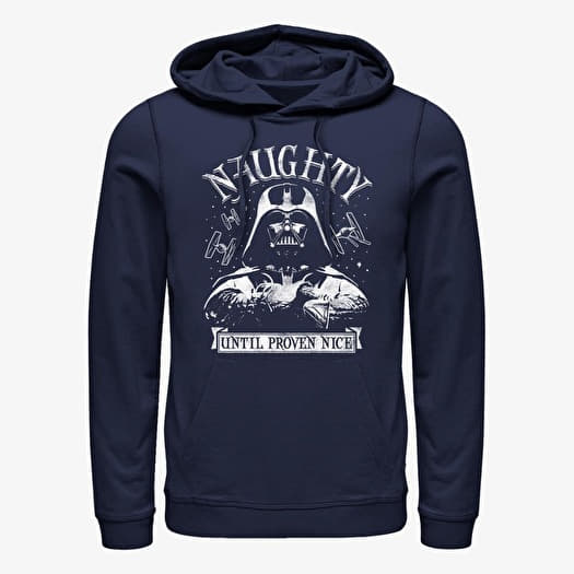 Sweatshirt Merch Star Wars: Classic - Naughty Until Nice Unisex Hoodie Navy Blue