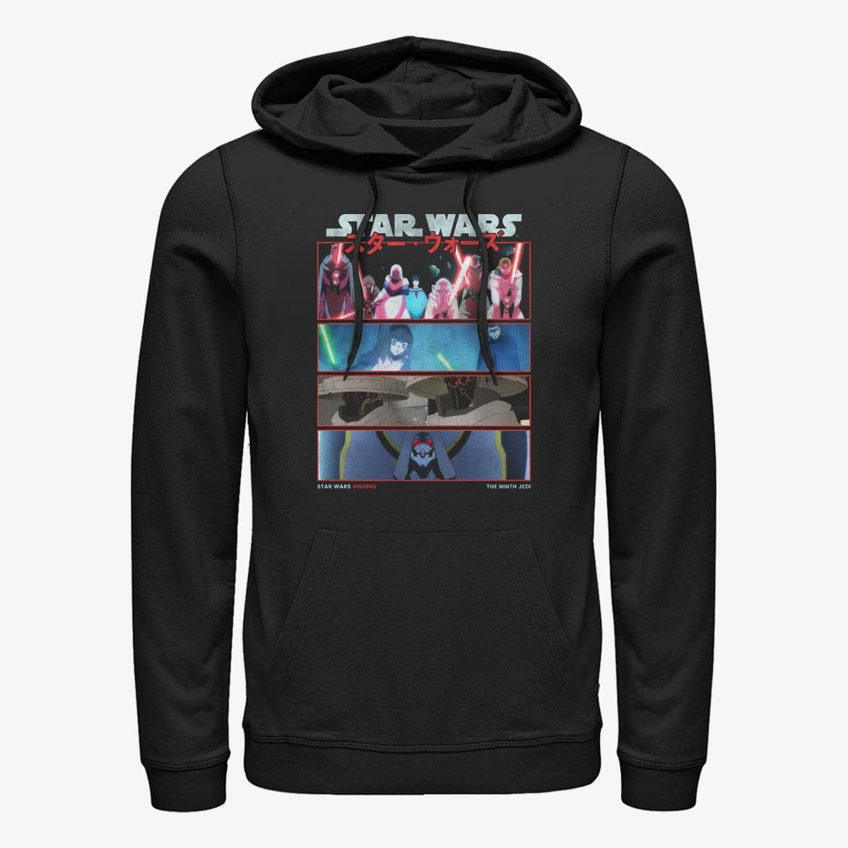 Sweatshirts Merch Star Wars: Visions - 9th Jedi Stack Unisex Hoodie Black