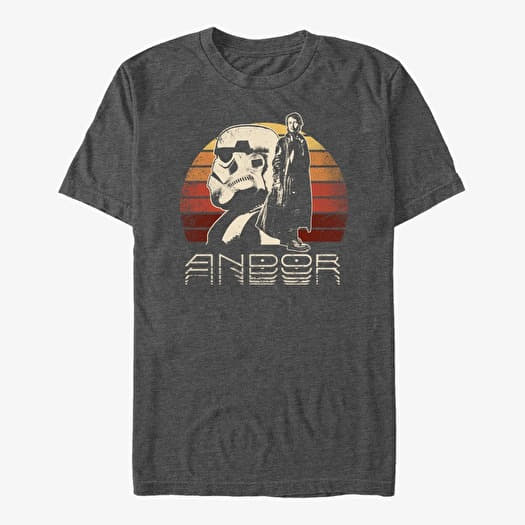 T-shirt Merch Star Wars: Andor - TROOPER ANDOR SUNSET Unisex T-Shirt Dark Heather Grey