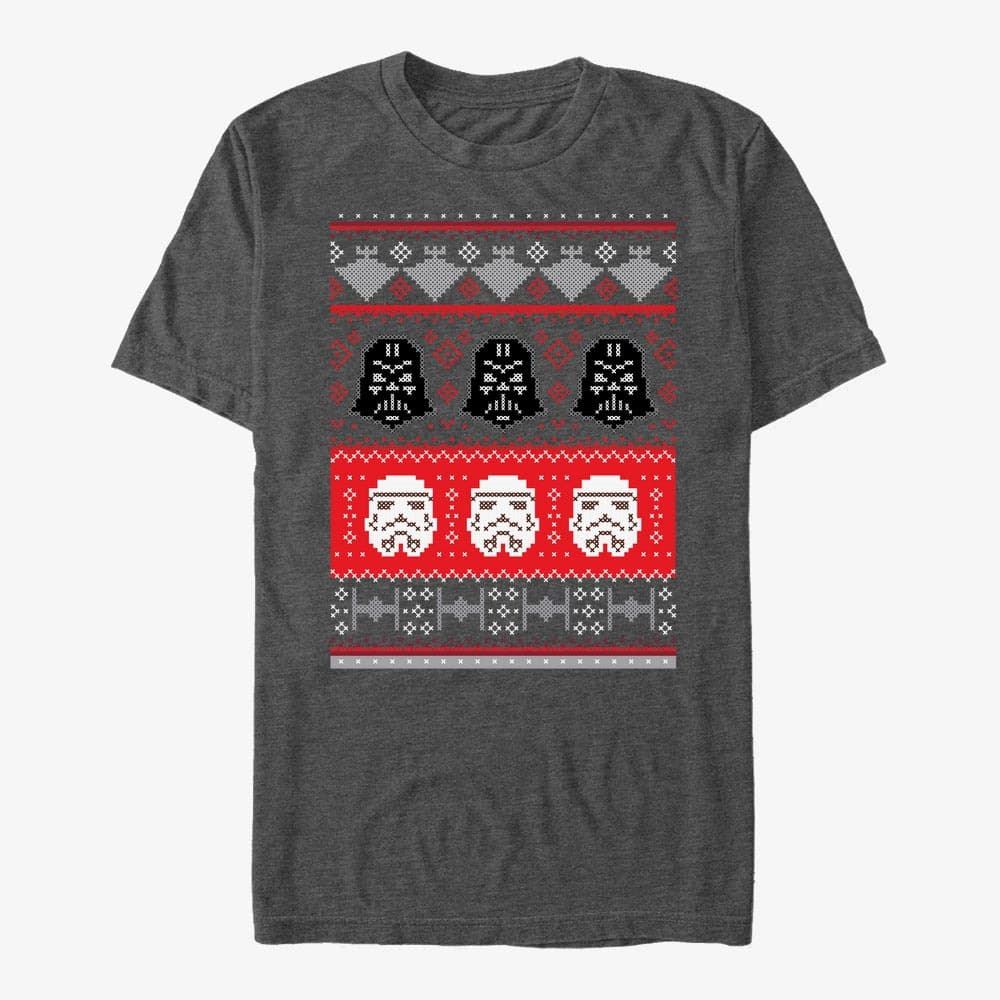 Тениски Merch Star Wars: Classic - Holiday Helmet Unisex T-Shirt Dark Heather Grey