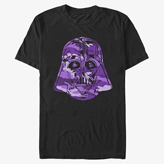 T-shirt Merch Star Wars - Camo Vader Purple Unisex T-Shirt Black