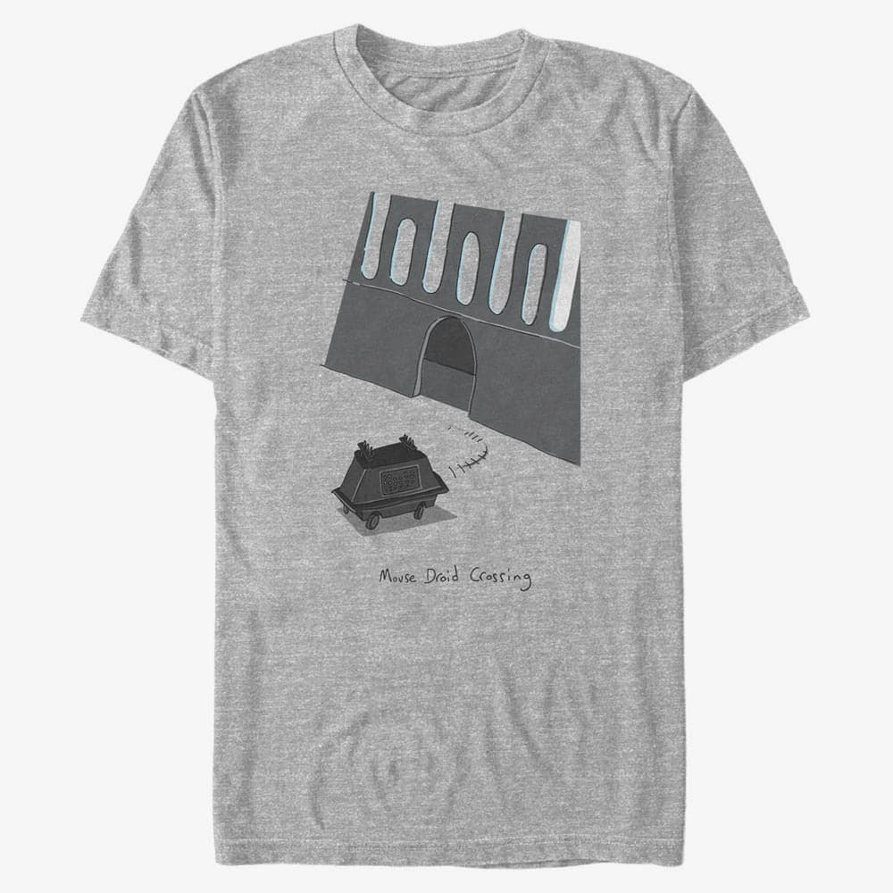 Тениски Merch Star Wars: Classic - Mouse Droid Crossing Unisex T-Shirt Heather Grey