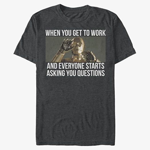T-shirt Merch Star Wars: Classic - Overwhelming Work Unisex T-Shirt Dark Heather Grey