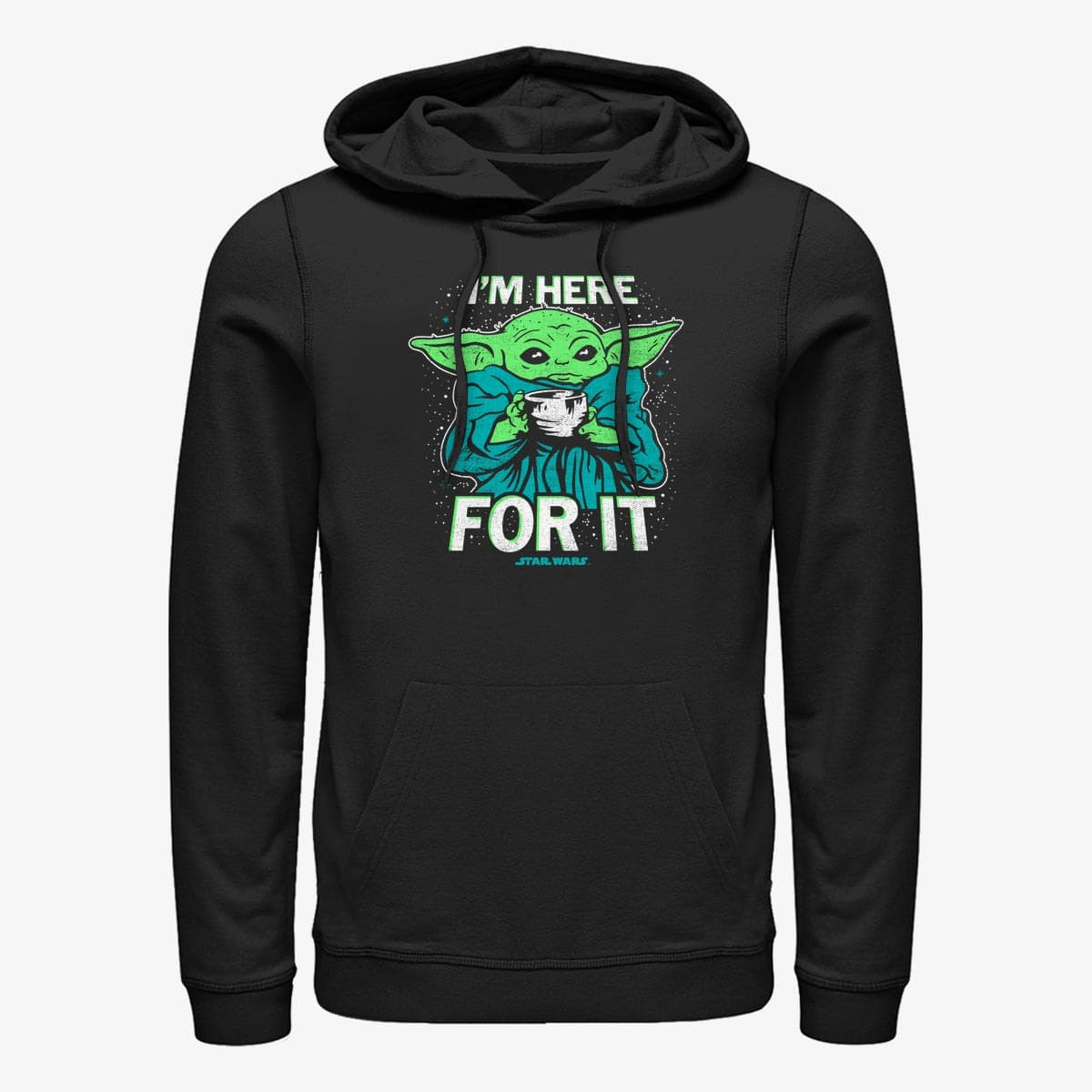 Суитчъри Merch Star Wars: The Mandalorian - Here For It Unisex Hoodie Black