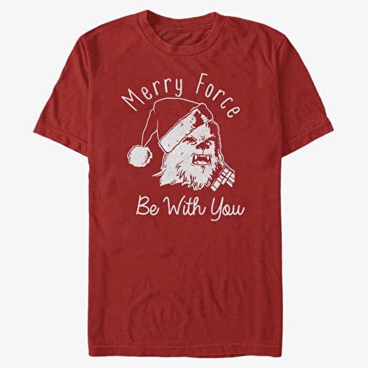 T-shirt Merch Star Wars: Classic - Merry Force Unisex T-Shirt Red