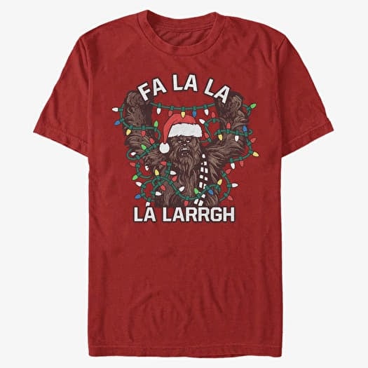 T-shirt Merch Star Wars: Classic - Wookie Lights Unisex T-Shirt Red