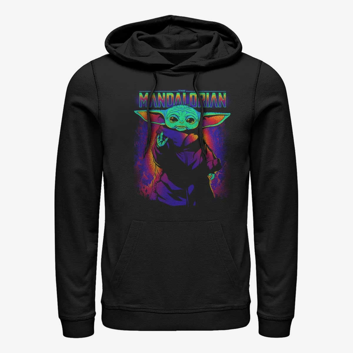 Mikiny Merch Star Wars: Mandalorian - Neon Primary Child Unisex Hoodie Black