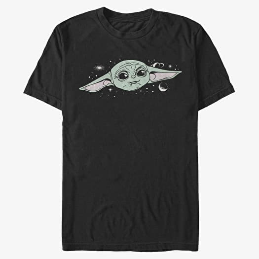 Merch Star Wars: The Mandalorian - Cute Big Face Unisex T-Shirt Black