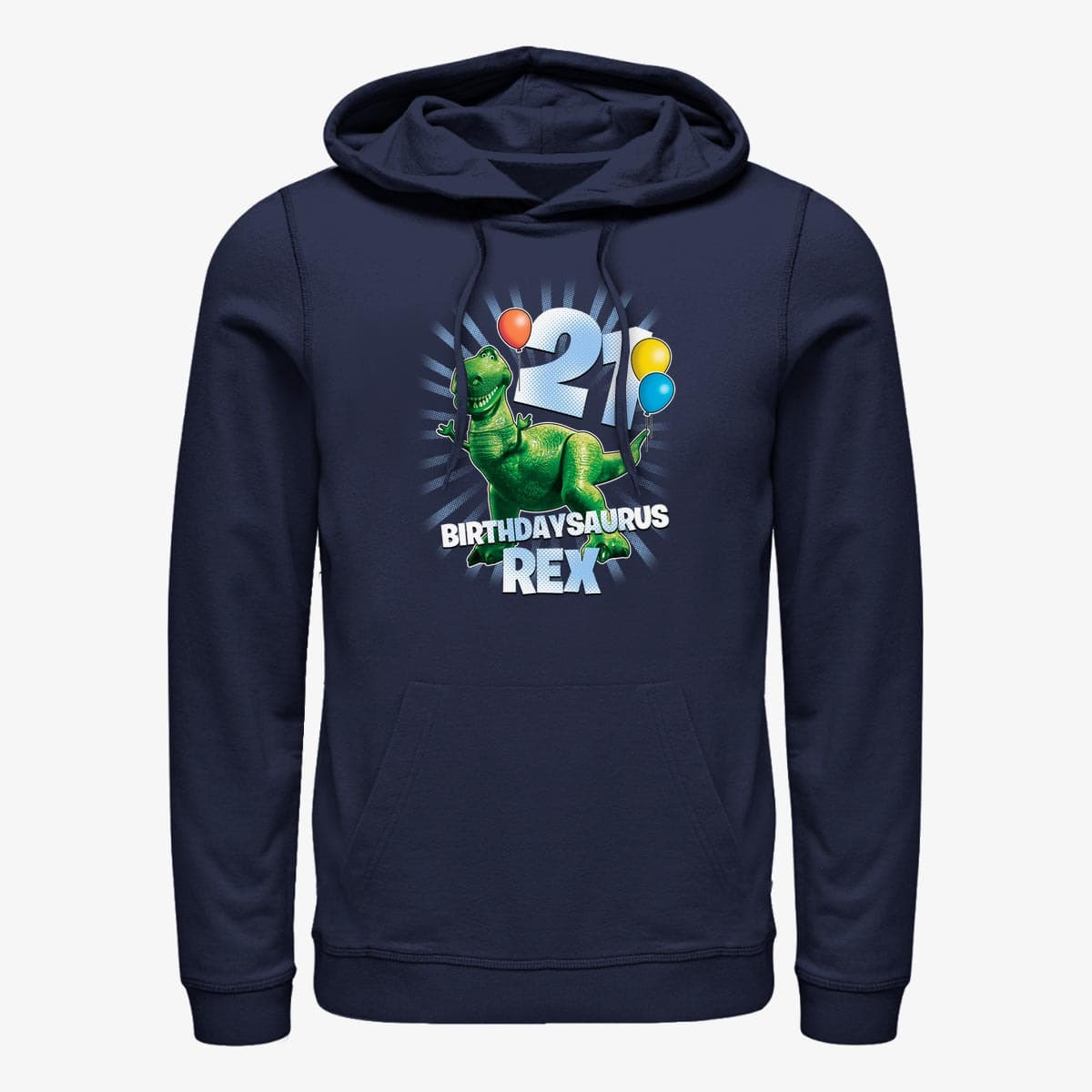 Hoodies and sweatshirts  Merch Pixar Toy Story - Ballon Rex 21 Unisex Hoodie Navy Blue