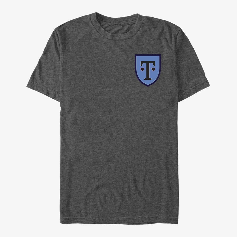 Trička Merch Netflix Heartstopper - Truham Heart Crest Unisex T-Shirt Dark Heather Grey