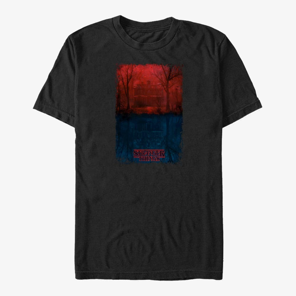T-Shirts Merch Netflix Stranger Things - Creel Upside Down Unisex T-Shirt Black