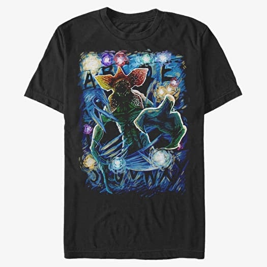 T-skjorte Merch Netflix Stranger Things - Demogorgon Starry Unisex T-Shirt Black