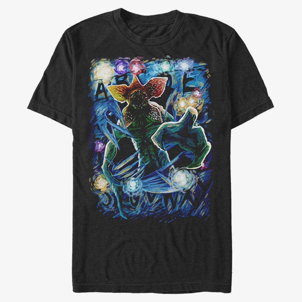 T-shirts Merch Netflix Stranger Things - Demogorgon Starry Unisex T-Shirt Black