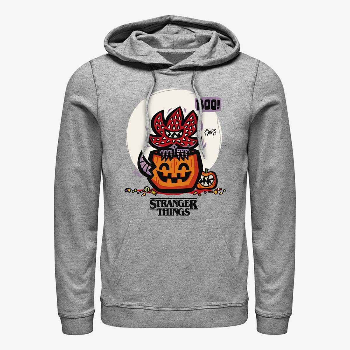 Hoodies and sweatshirts  Merch Netflix Stranger Things - Demodog Jackolantern Unisex Hoodie Heather Grey