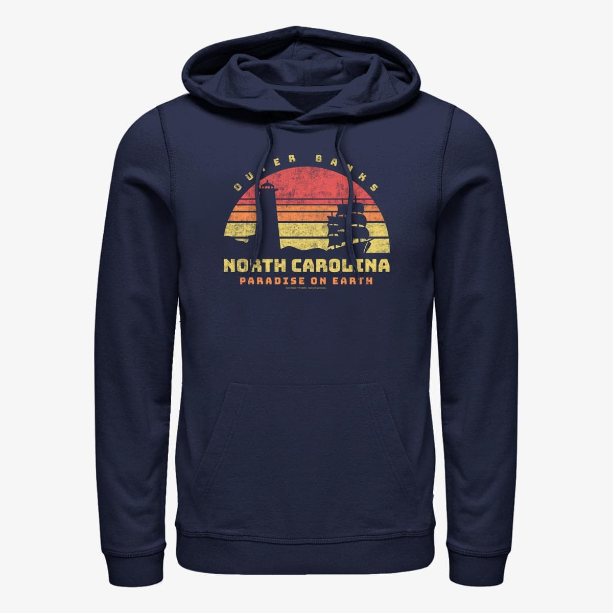 Kapuutsikud ja kampsunid Merch Netflix Outer Banks - OUTER BANKS NC TOURIST Unisex Hoodie Navy Blue