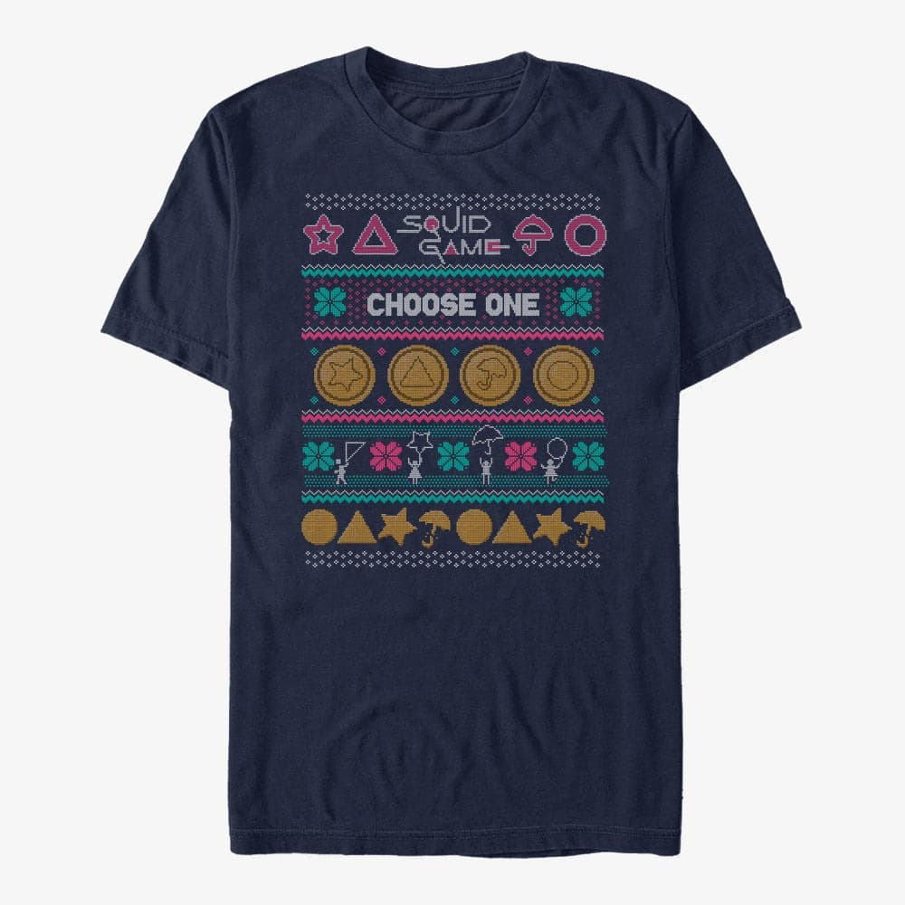 Тениски Merch Netflix Squid Game - DAGALOG COOKIE UGLY SWEATER Unisex T-Shirt Navy Blue