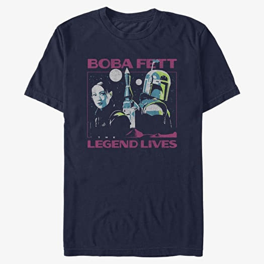 Majica Merch Star Wars Book of Boba Fett - Legend Lives Unisex T-Shirt Navy Blue