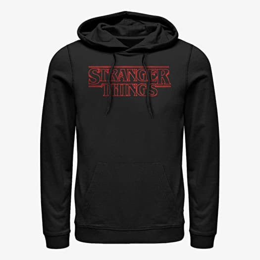Sweatshirt Merch Netflix Stranger Things - Stranger Neon Logo Unisex Hoodie Black