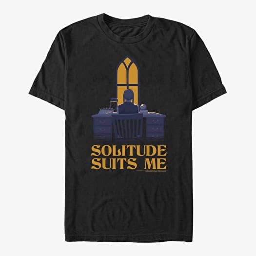 T-shirt Merch MGM Wednesday - Solitude Suits Me Unisex T-Shirt Black