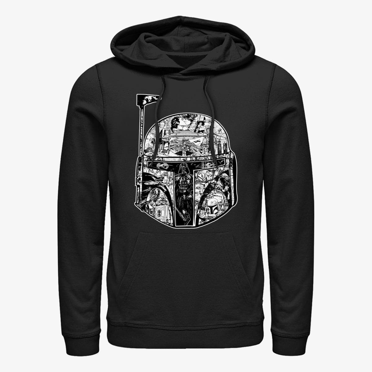 Sweatshirts Merch Star Wars: Classic - Boba Helmet Story Unisex Hoodie Black