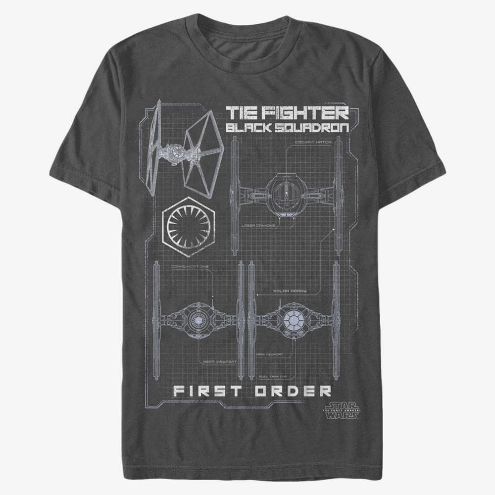 Футболки Merch Star Wars: Episode 7 - Fighter Black Squadron Unisex T-Shirt Dark Heather Grey
