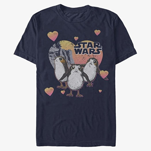 T-shirt Merch Star Wars: The Force Awakens - Porg Hearts Unisex T-Shirt Navy Blue
