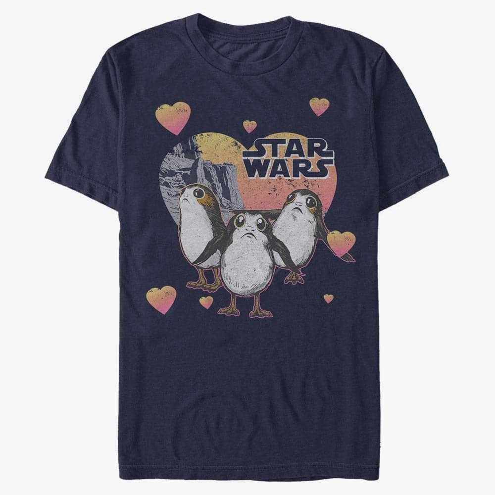 T-shirts Merch Star Wars: The Force Awakens - Porg Hearts Unisex T-Shirt Navy Blue